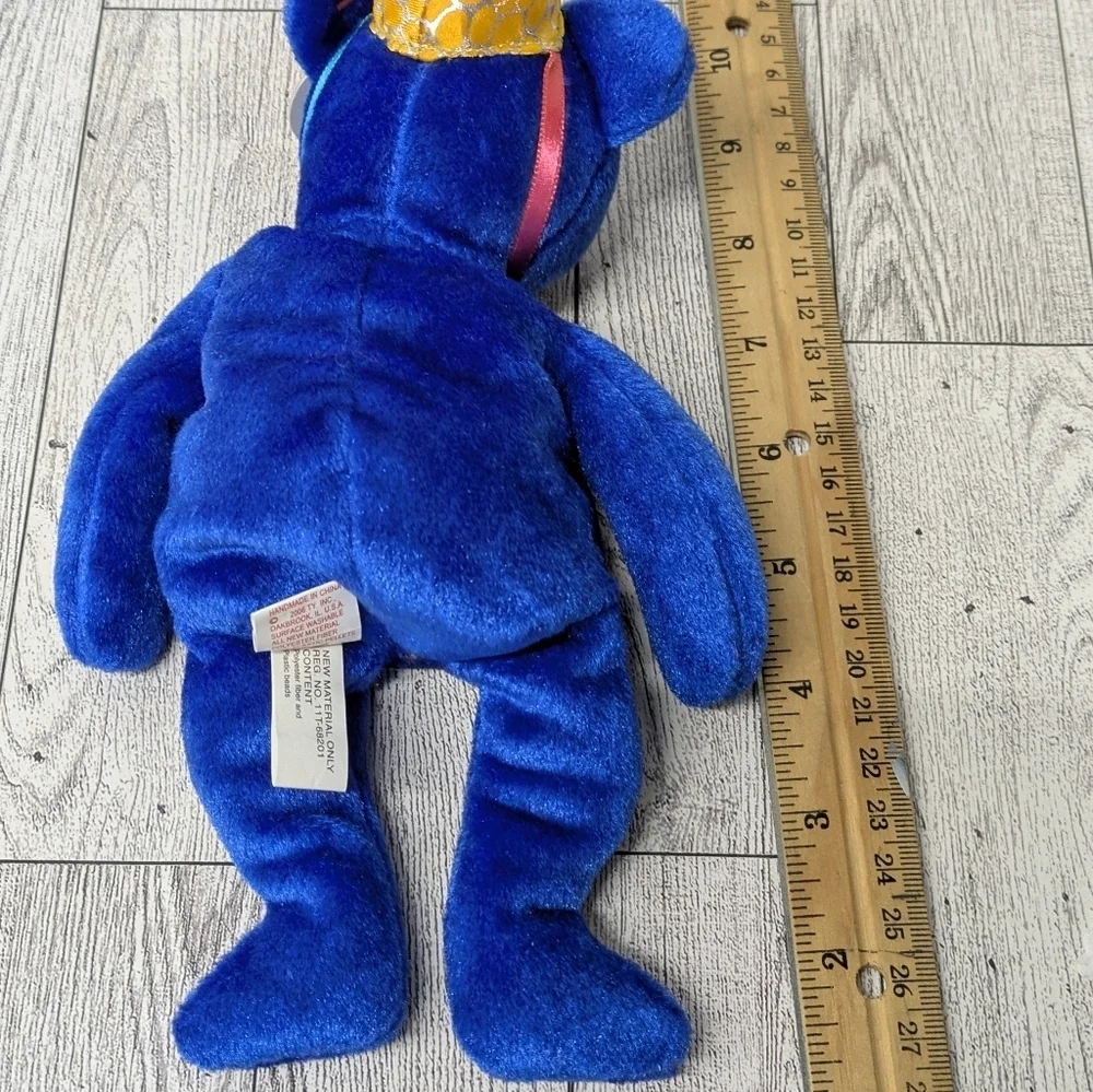 Ty Happy Birthday Blue Bear with Party Hat Stuffed Animal